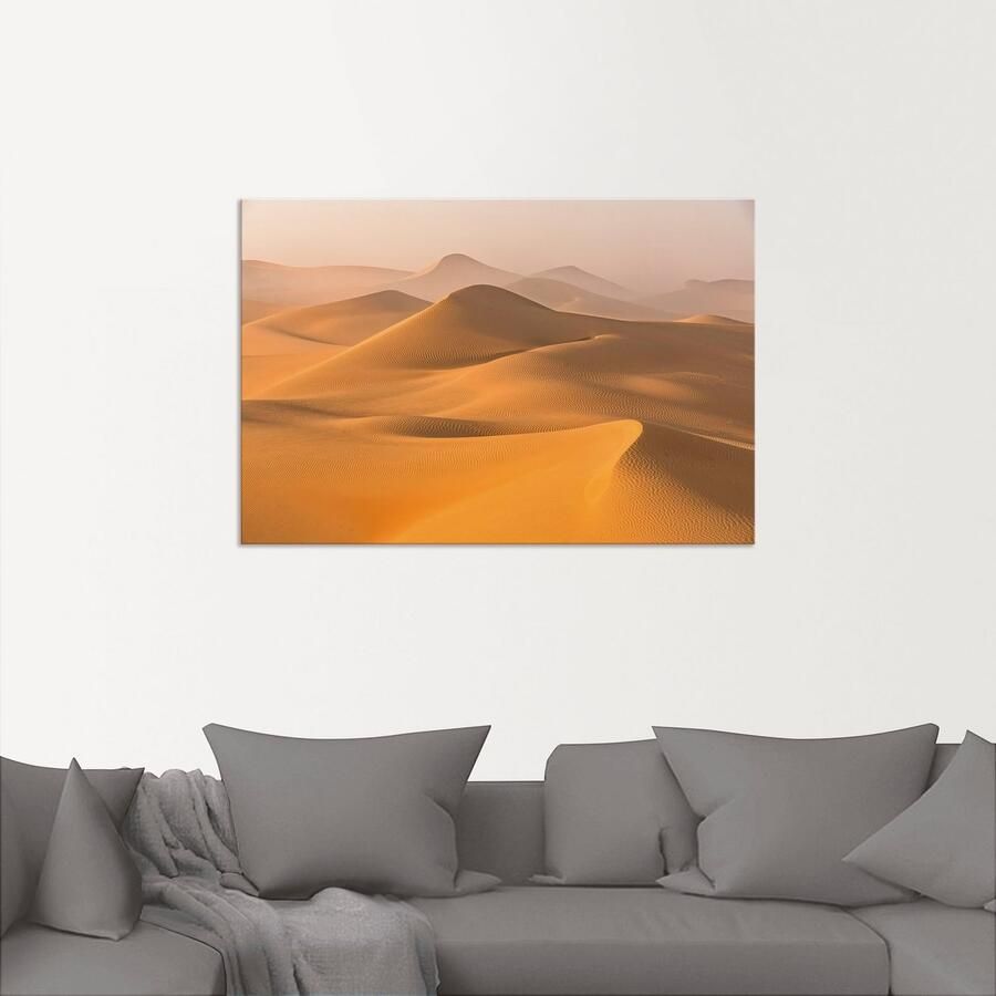 Artland Artprint Mist in de Rub al Khali woestijn als artprint van aluminium artprint voor buiten artprint op linnen in verschillende maten