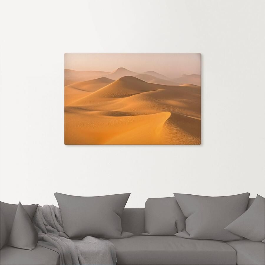 Artland Artprint Mist in de Rub al Khali woestijn als artprint van aluminium artprint voor buiten artprint op linnen in verschillende maten