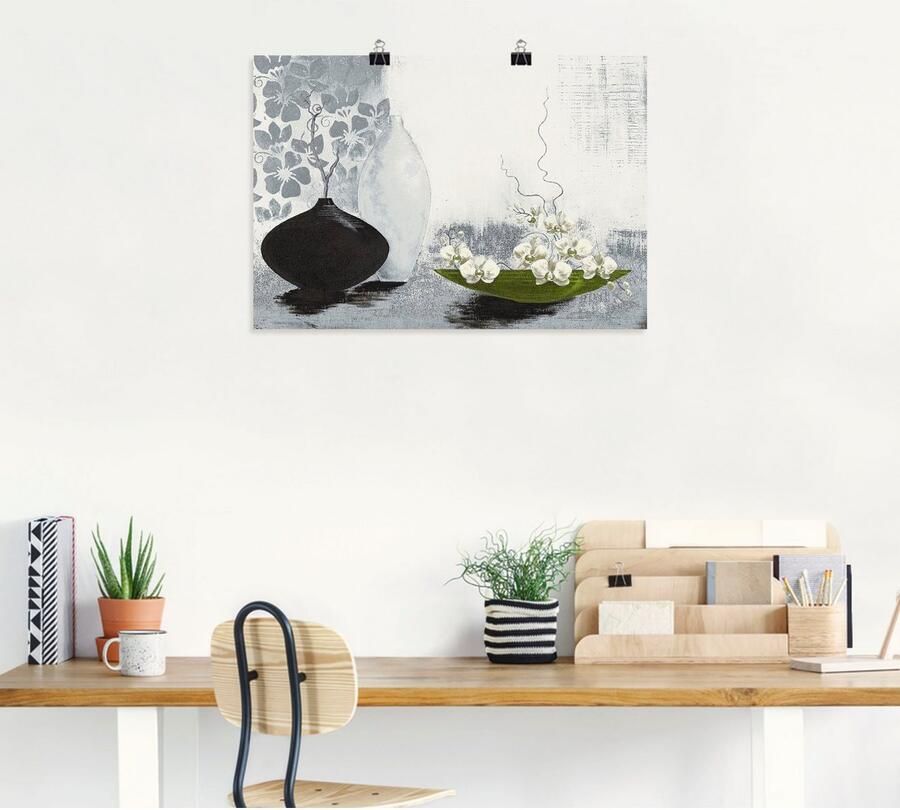Artland Artprint Modern bol vat met orchideeën als artprint op linnen poster in verschillende formaten maten - Foto 5
