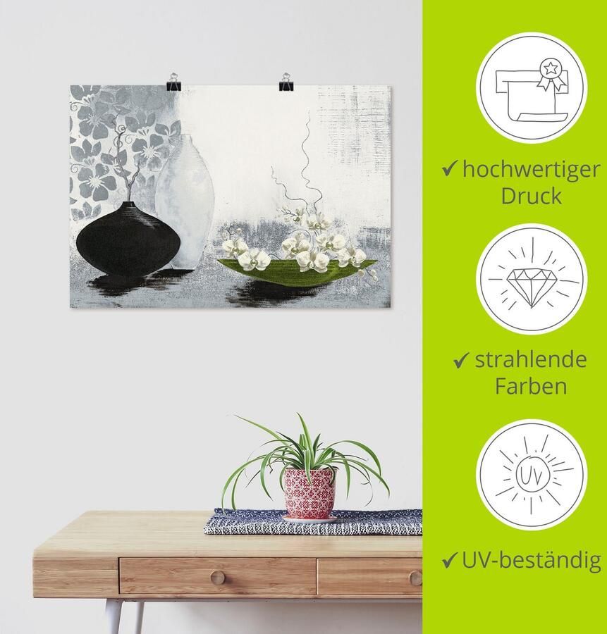 Artland Artprint Modern bol vat met orchideeën als artprint op linnen poster in verschillende formaten maten - Foto 4