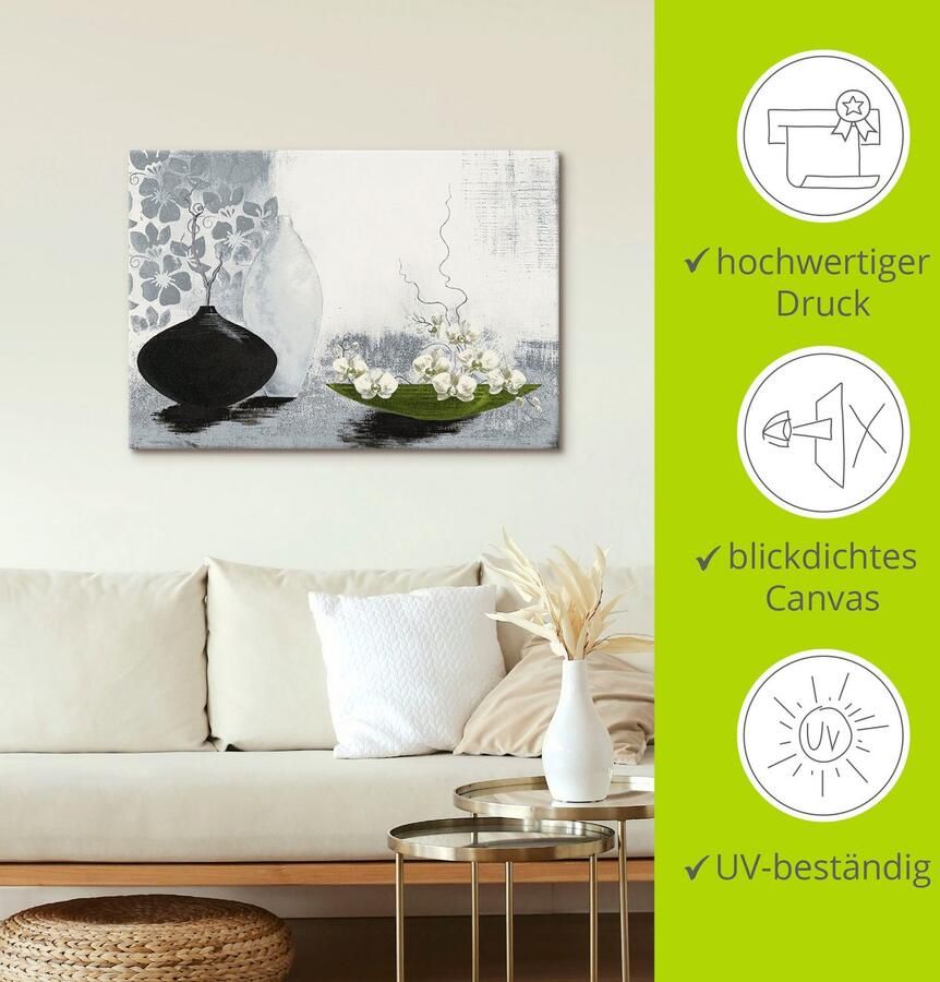 Artland Artprint Modern bol vat met orchideeën als artprint op linnen poster in verschillende formaten maten - Foto 3