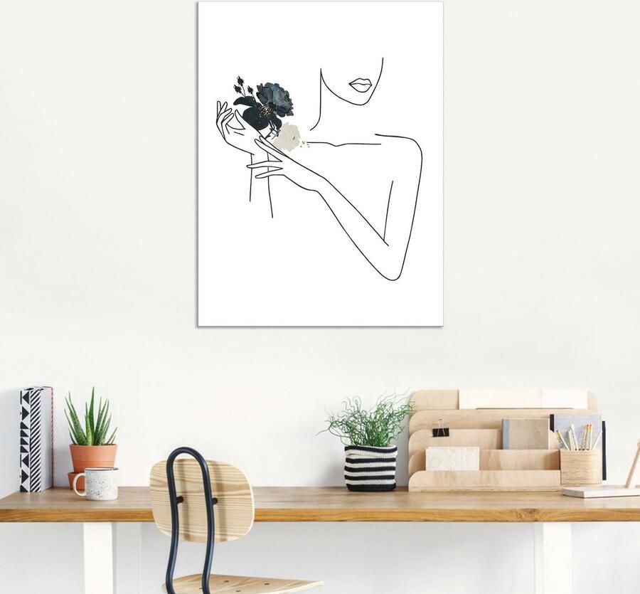 Artland Artprint Modern lineart meisje II als artprint van aluminium artprint voor buiten artprint op linnen poster muursticker - Foto 7