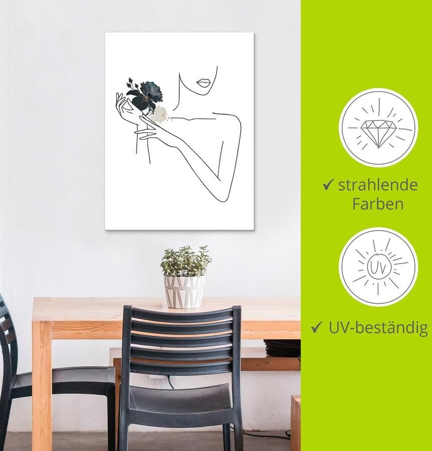 Artland Artprint Modern lineart meisje II als artprint van aluminium artprint voor buiten artprint op linnen poster muursticker - Foto 5