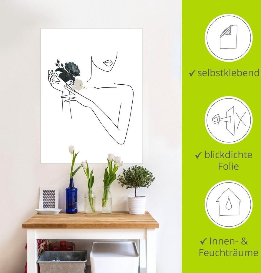 Artland Artprint Modern lineart meisje II als artprint van aluminium artprint voor buiten artprint op linnen poster muursticker - Foto 5