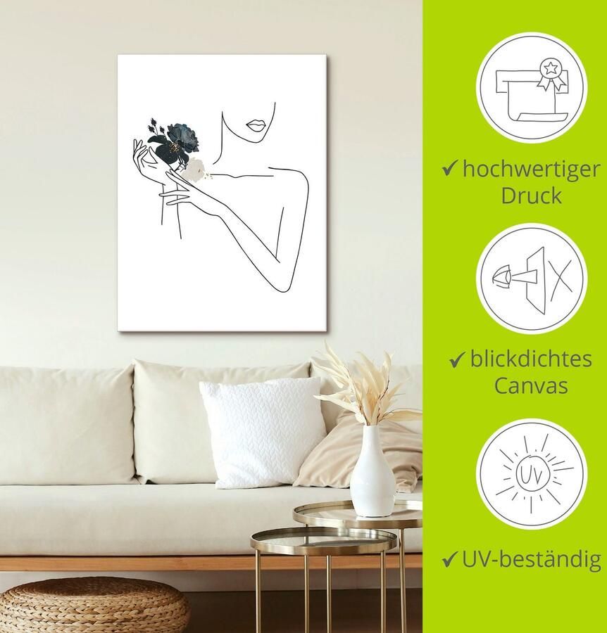 Artland Artprint Modern lineart meisje II als artprint van aluminium artprint voor buiten artprint op linnen poster muursticker - Foto 5