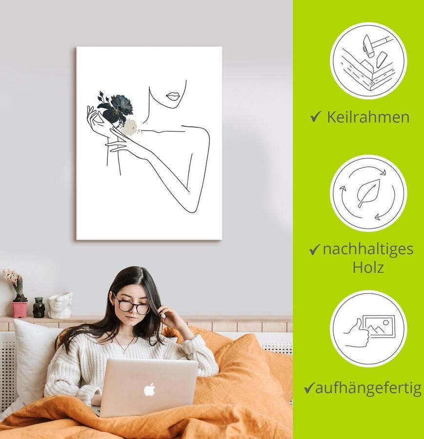 Artland Artprint Modern lineart meisje II als artprint van aluminium artprint voor buiten artprint op linnen poster muursticker - Foto 4