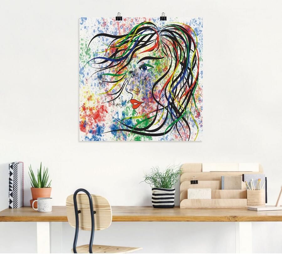 Artland Artprint Modern portret als artprint van aluminium artprint voor buiten artprint op linnen poster in verschillende maten. maten - Foto 4