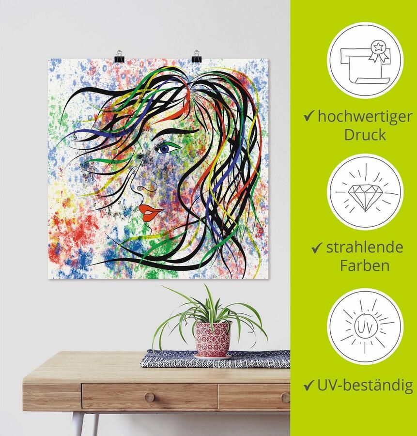 Artland Artprint Modern portret als artprint van aluminium artprint voor buiten artprint op linnen poster in verschillende maten. maten - Foto 3