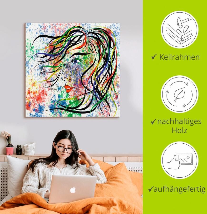 Artland Artprint Modern portret als artprint van aluminium artprint voor buiten artprint op linnen poster in verschillende maten. maten - Foto 3