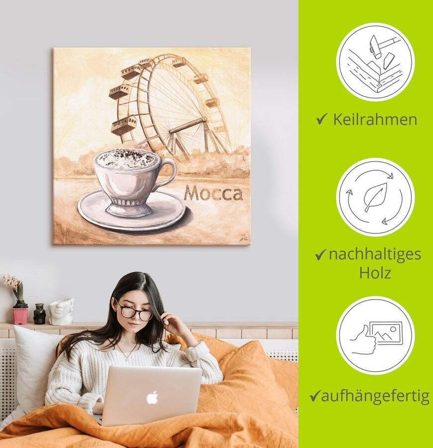 Artland Artprint Mokka in Wenen als artprint op linnen muursticker in verschillende maten - Foto 3