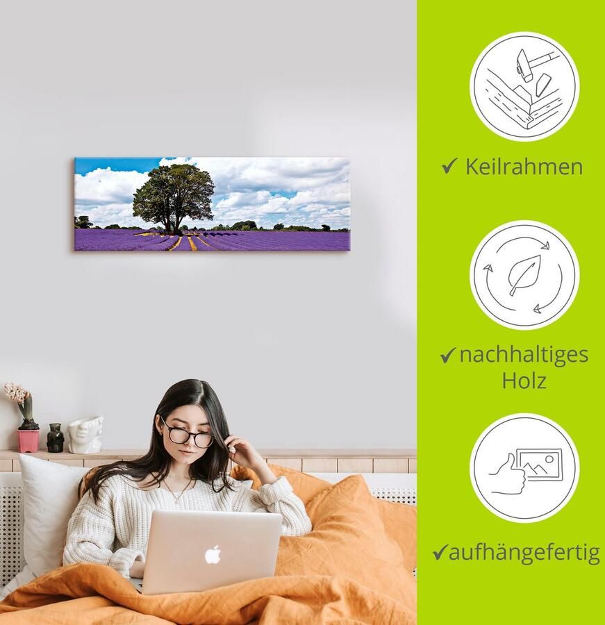 Artland Artprint Mooi lavendelveld in de zomer als artprint van aluminium artprint voor buiten artprint op linnen in verschillende maten - Foto 3