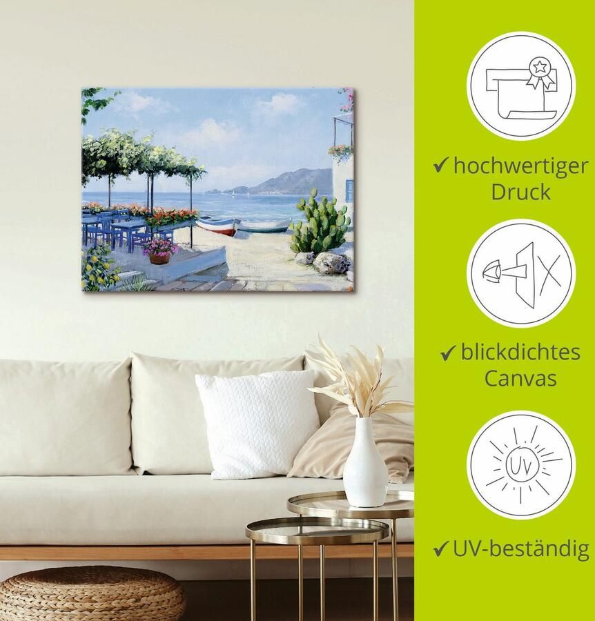 Artland Artprint Mooi uitzicht op zee als artprint op linnen muursticker in verschillende maten - Foto 3