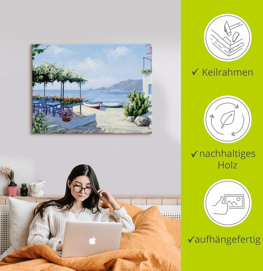 Artland Artprint Mooi uitzicht op zee als artprint op linnen muursticker in verschillende maten - Foto 2