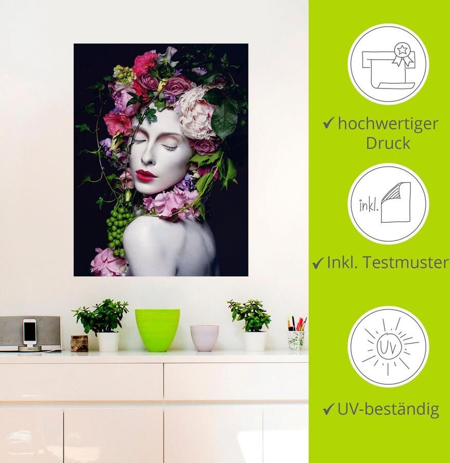 Artland Artprint Mooie Bloemenkoningin als artprint van aluminium artprint voor buiten artprint op linnen poster muursticker - Foto 4