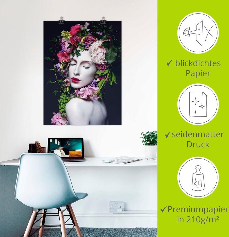 Artland Artprint Mooie Bloemenkoningin als artprint van aluminium artprint voor buiten artprint op linnen poster muursticker - Foto 4