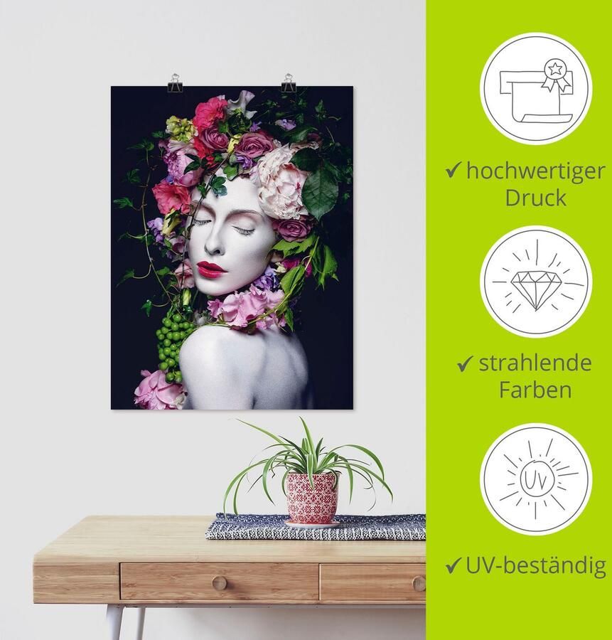 Artland Artprint Mooie Bloemenkoningin als artprint van aluminium artprint voor buiten artprint op linnen poster muursticker - Foto 5