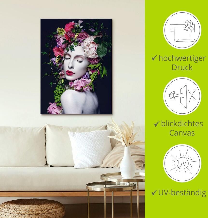 Artland Artprint Mooie Bloemenkoningin als artprint van aluminium artprint voor buiten artprint op linnen poster muursticker - Foto 3
