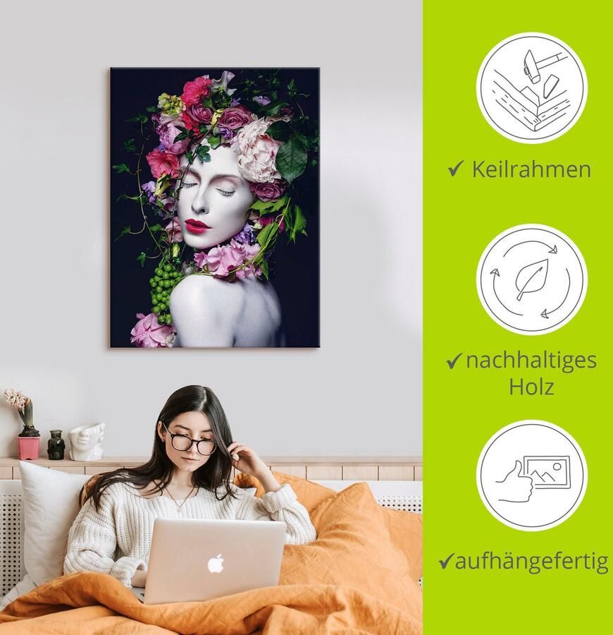 Artland Artprint Mooie Bloemenkoningin als artprint van aluminium artprint voor buiten artprint op linnen poster muursticker - Foto 2