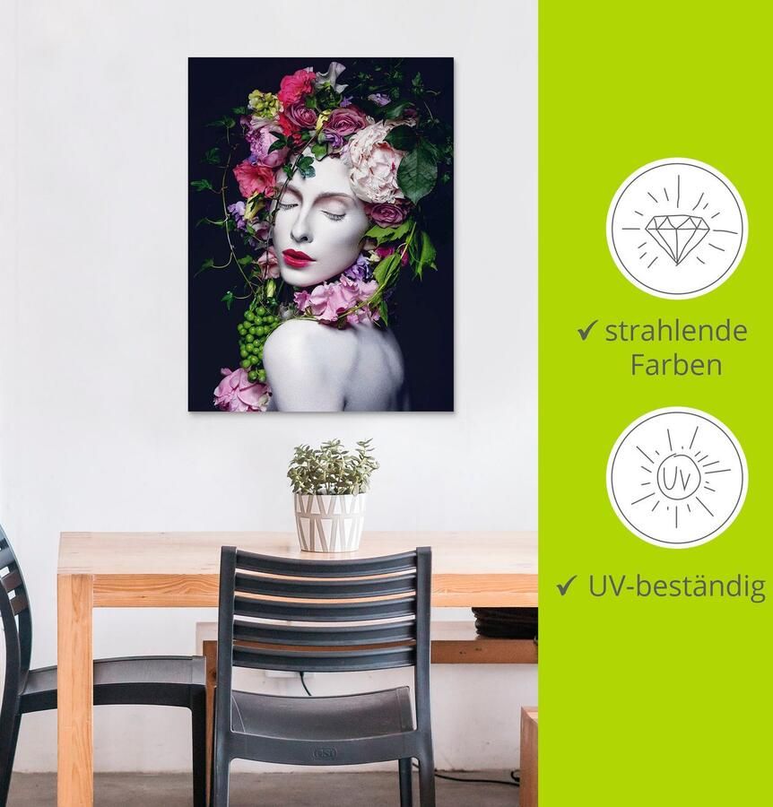 Artland Artprint Mooie Bloemenkoningin als artprint van aluminium artprint voor buiten artprint op linnen poster muursticker - Foto 2
