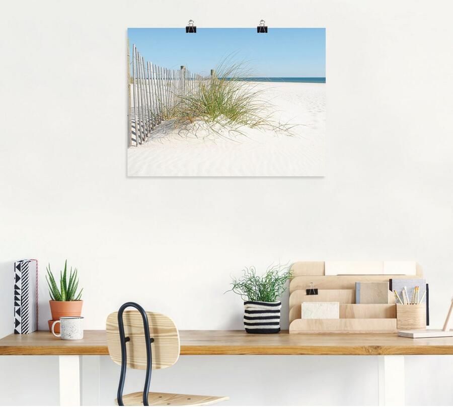 Artland Artprint Mooie duinen met grassen en hek als artprint op linnen poster in verschillende formaten maten - Foto 4