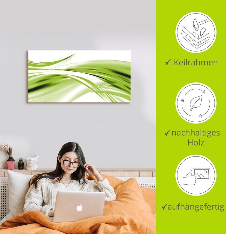 Artland Artprint Mooie golf abstract als artprint van aluminium artprint voor buiten artprint op linnen poster in verschillende maten. maten - Foto 3