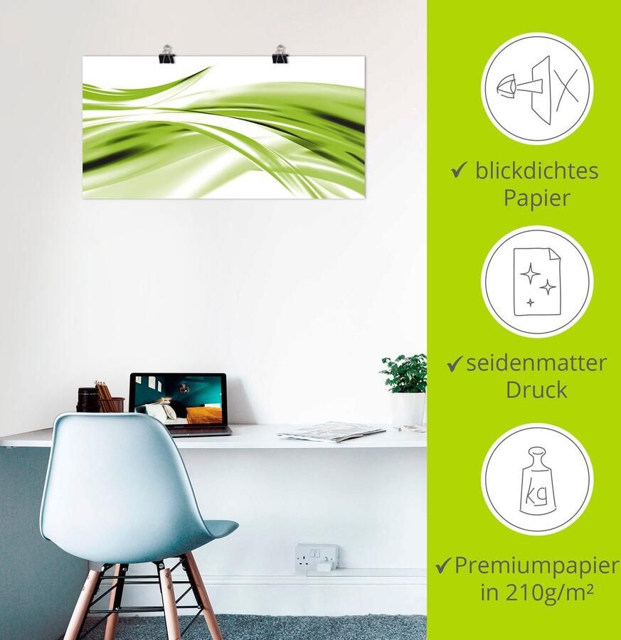 Artland Artprint Mooie golf abstract als artprint van aluminium artprint voor buiten artprint op linnen poster in verschillende maten. maten - Foto 2