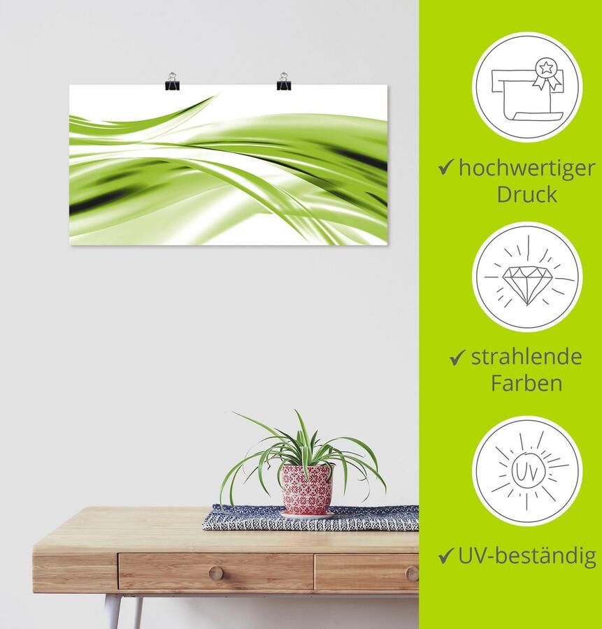 Artland Artprint Mooie golf abstract als artprint van aluminium artprint voor buiten artprint op linnen poster in verschillende maten. maten - Foto 3