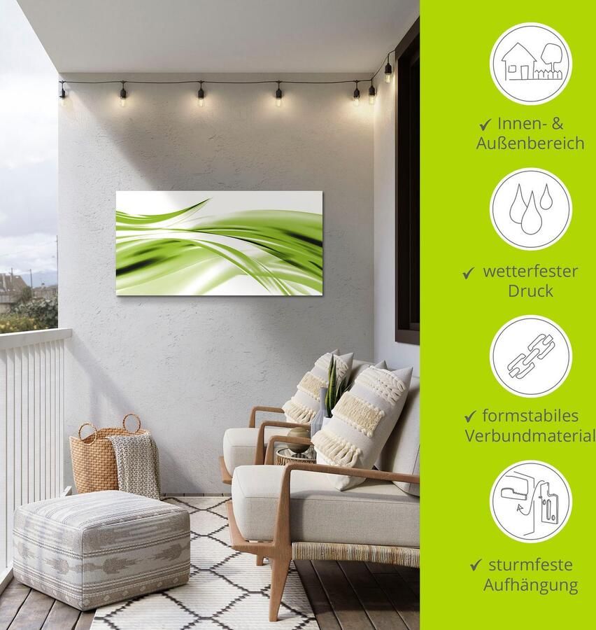 Artland Artprint Mooie golf abstract als artprint van aluminium artprint voor buiten artprint op linnen poster in verschillende maten. maten - Foto 5