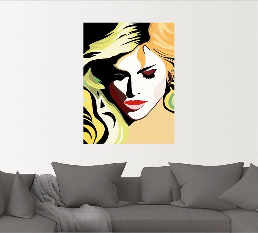 Artland Artprint Mooie vrouw als artprint van aluminium artprint op linnen muursticker verschillende maten - Foto 4