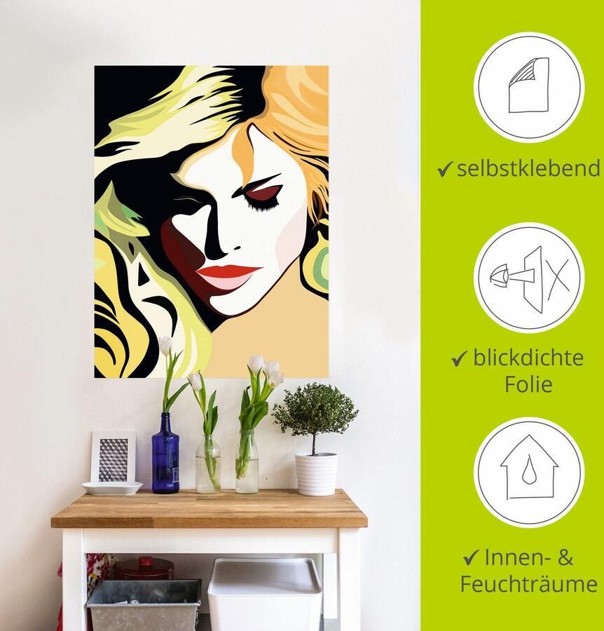 Artland Artprint Mooie vrouw als artprint van aluminium artprint op linnen muursticker verschillende maten - Foto 3