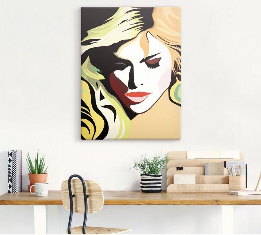 Artland Artprint Mooie vrouw als artprint van aluminium artprint op linnen muursticker verschillende maten - Foto 4