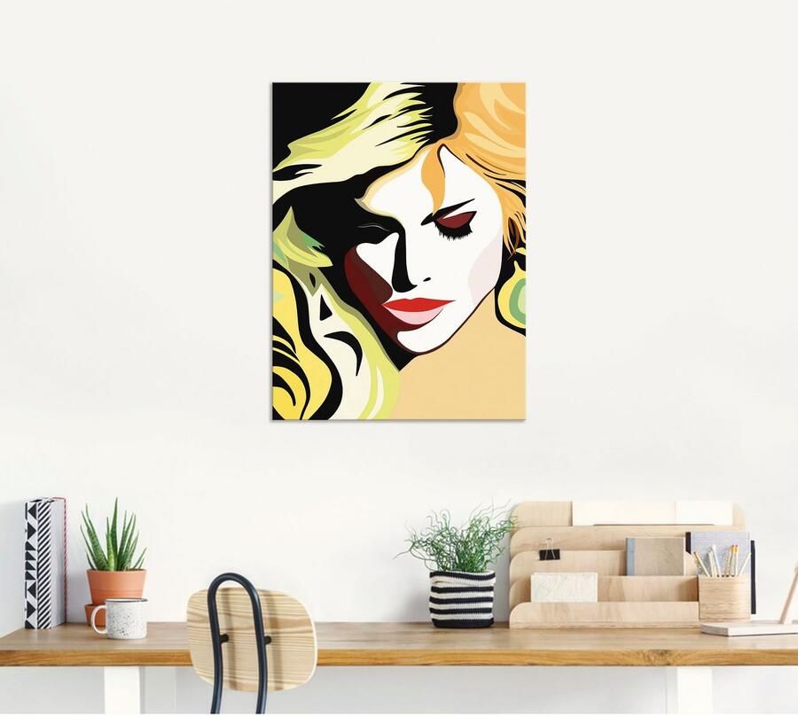 Artland Artprint Mooie vrouw als artprint van aluminium artprint op linnen muursticker verschillende maten - Foto 4