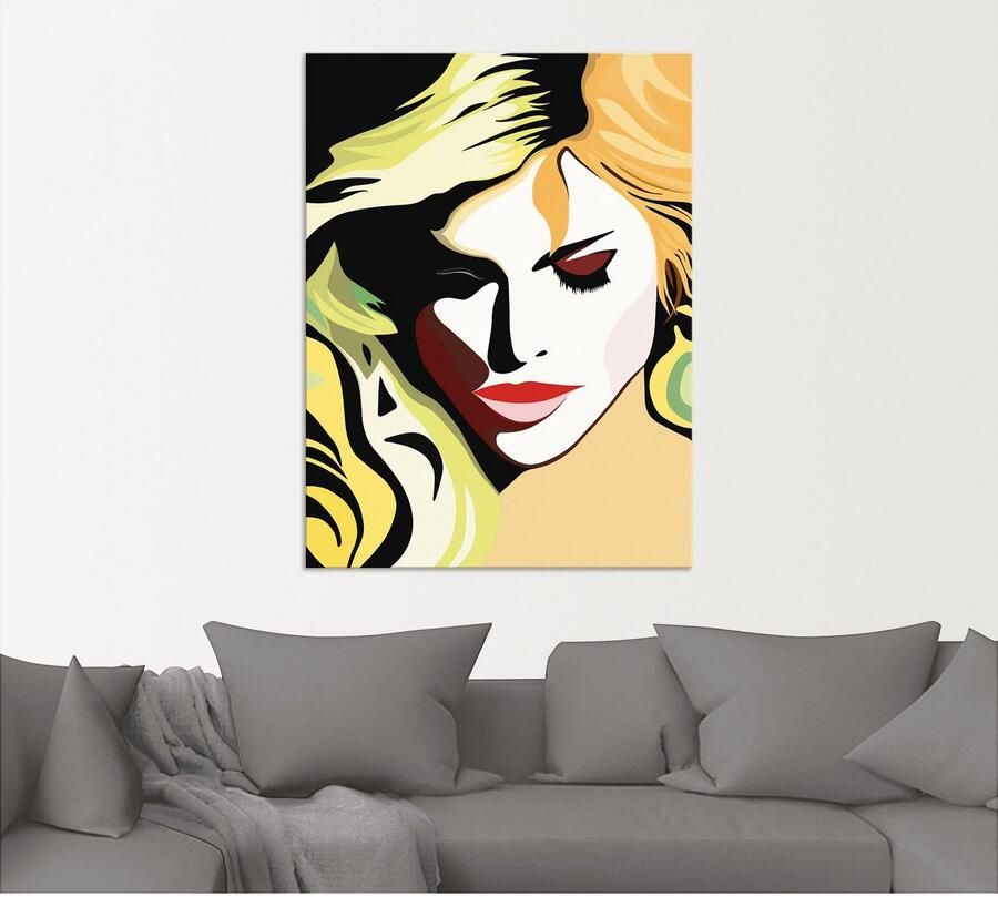 Artland Artprint Mooie vrouw als artprint van aluminium artprint op linnen muursticker verschillende maten - Foto 5