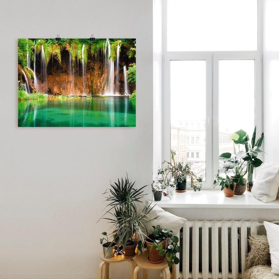 Artland Artprint Mooie waterval in het bos als artprint op linnen poster in verschillende formaten maten - Foto 2