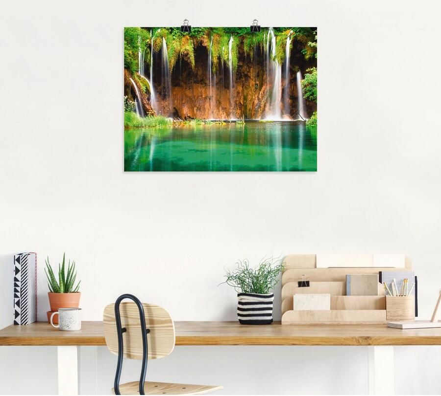 Artland Artprint Mooie waterval in het bos als artprint op linnen poster in verschillende formaten maten - Foto 5