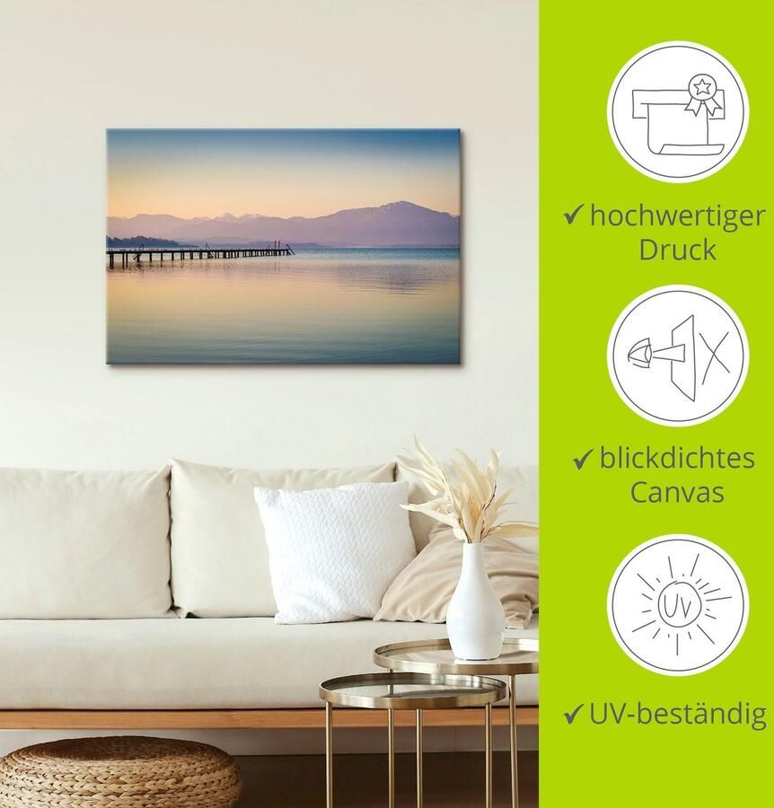 Artland Artprint Morgen aan de Chiemsee als artprint van aluminium artprint voor buiten artprint op linnen poster in verschillende maten. maten - Foto 3