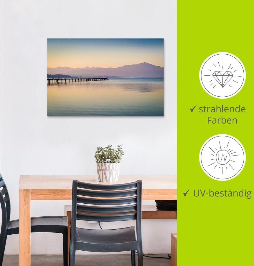 Artland Artprint Morgen aan de Chiemsee als artprint van aluminium artprint voor buiten artprint op linnen poster in verschillende maten. maten - Foto 3