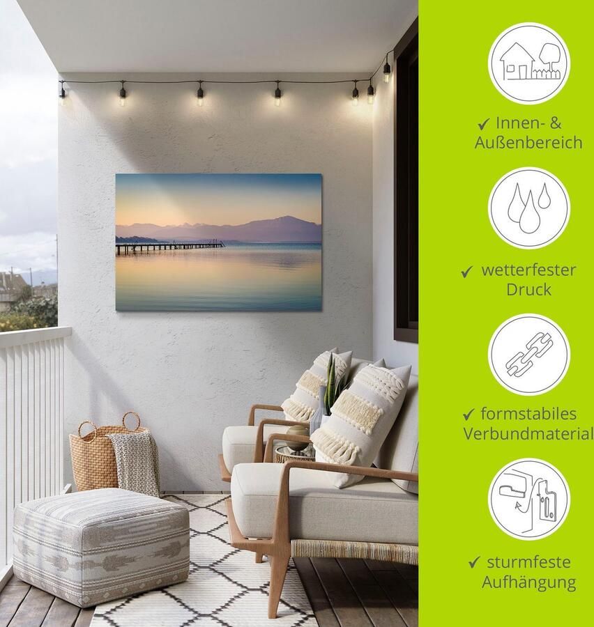 Artland Artprint Morgen aan de Chiemsee als artprint van aluminium artprint voor buiten artprint op linnen poster in verschillende maten. maten - Foto 5