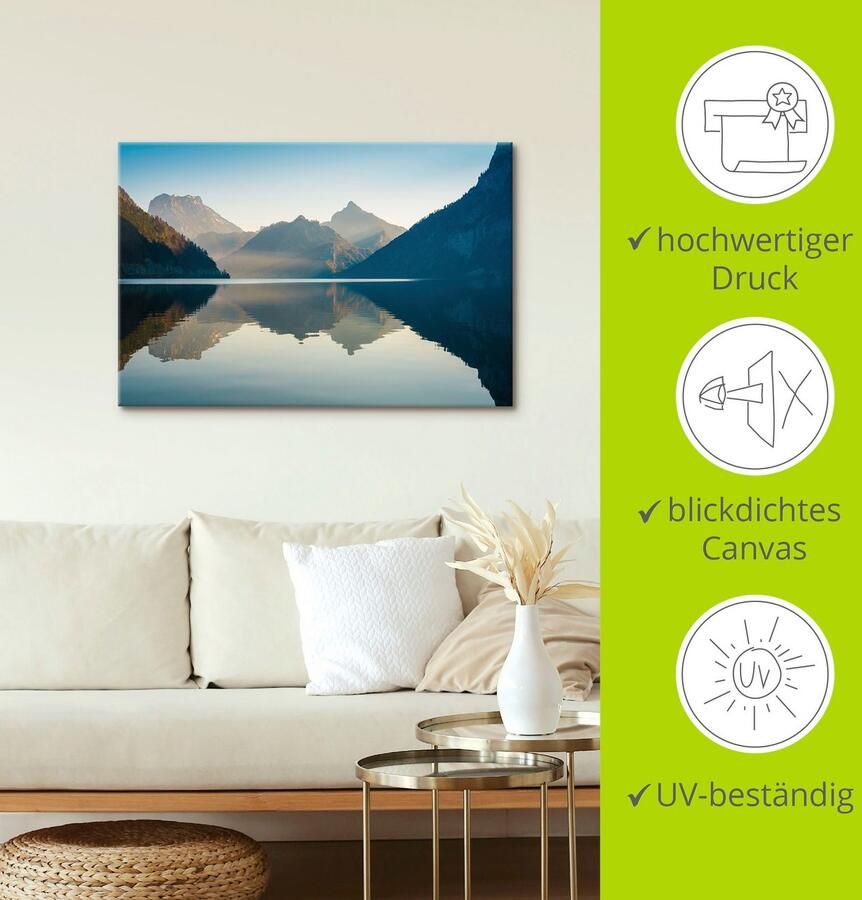 Artland Artprint Morgen aan de Traunsee als artprint van aluminium artprint voor buiten artprint op linnen poster in verschillende maten. maten - Foto 3