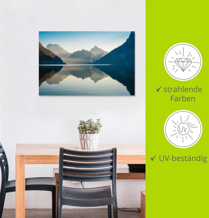 Artland Artprint Morgen aan de Traunsee als artprint van aluminium artprint voor buiten artprint op linnen poster in verschillende maten. maten - Foto 3