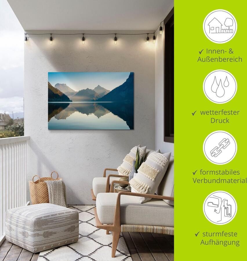 Artland Artprint Morgen aan de Traunsee als artprint van aluminium artprint voor buiten artprint op linnen poster in verschillende maten. maten - Foto 5