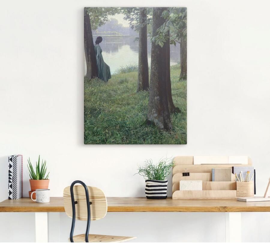 Artland Artprint Morgen bij de vijver in Rastede. 1906 als artprint op linnen poster in verschillende formaten maten - Foto 3