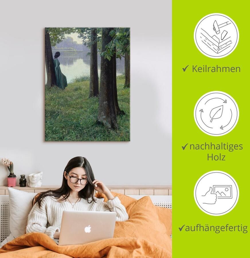 Artland Artprint Morgen bij de vijver in Rastede. 1906 als artprint op linnen poster in verschillende formaten maten
