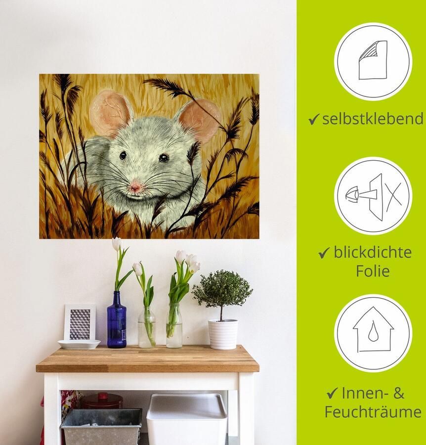 Artland Artprint Muis als artprint van aluminium artprint op linnen muursticker of poster in verschillende maten - Foto 4