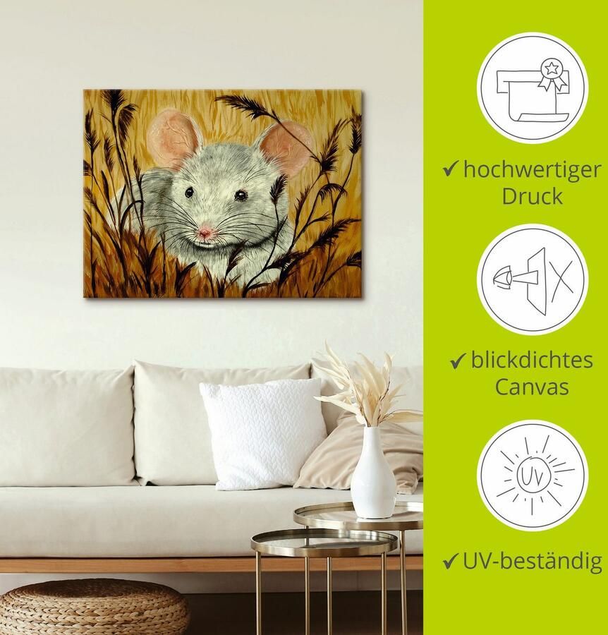 Artland Artprint Muis als artprint van aluminium artprint op linnen muursticker of poster in verschillende maten - Foto 2