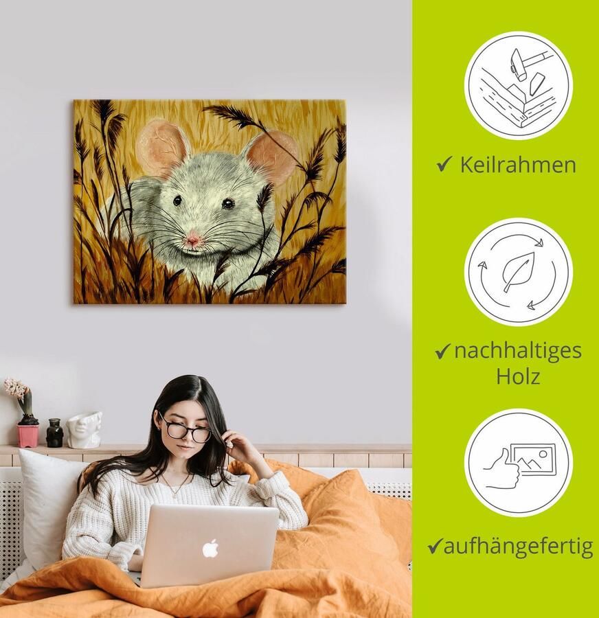 Artland Artprint Muis als artprint van aluminium artprint op linnen muursticker of poster in verschillende maten