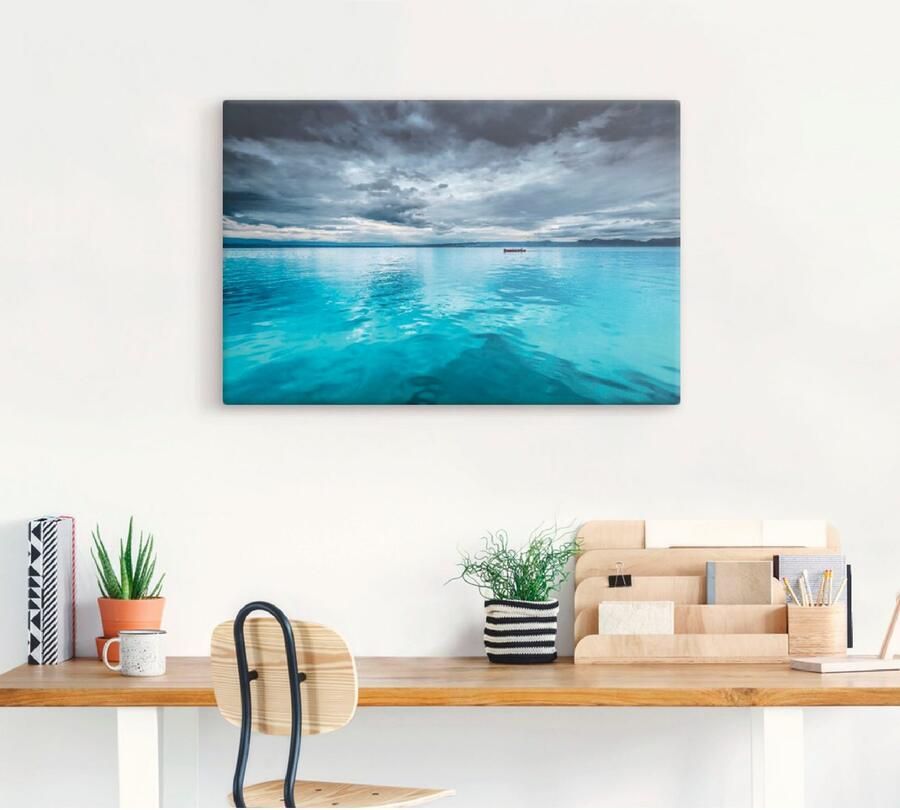Artland Artprint Mystiek meer met boot als artprint van aluminium artprint voor buiten artprint op linnen poster in verschillende maten. maten - Foto 3