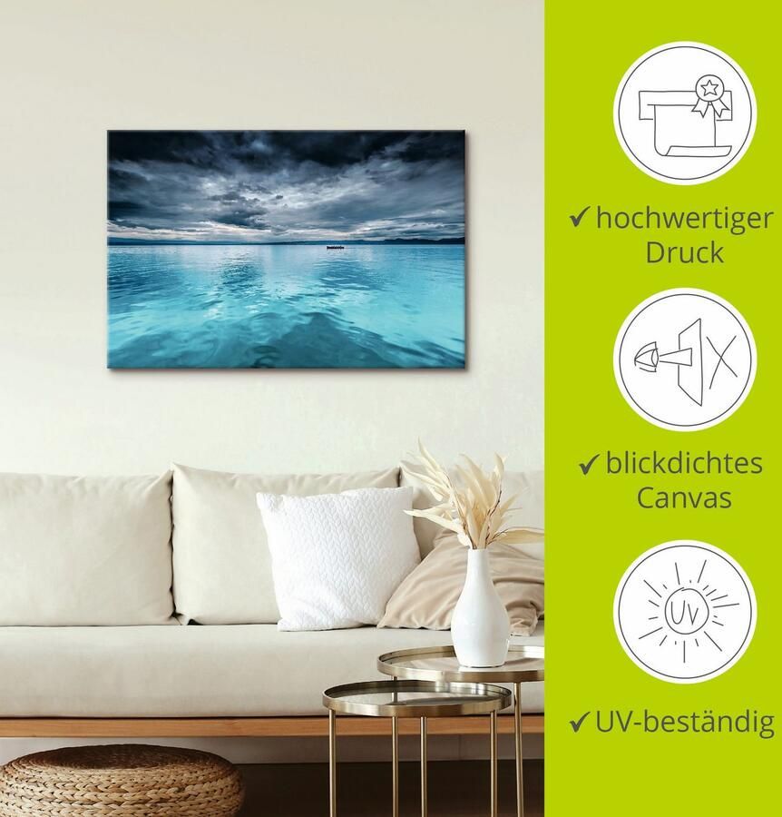 Artland Artprint Mystiek meer met boot als artprint van aluminium artprint voor buiten artprint op linnen poster in verschillende maten. maten - Foto 2