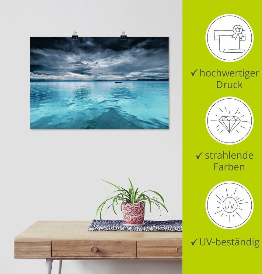 Artland Artprint Mystiek meer met boot als artprint van aluminium artprint voor buiten artprint op linnen poster in verschillende maten. maten - Foto 3