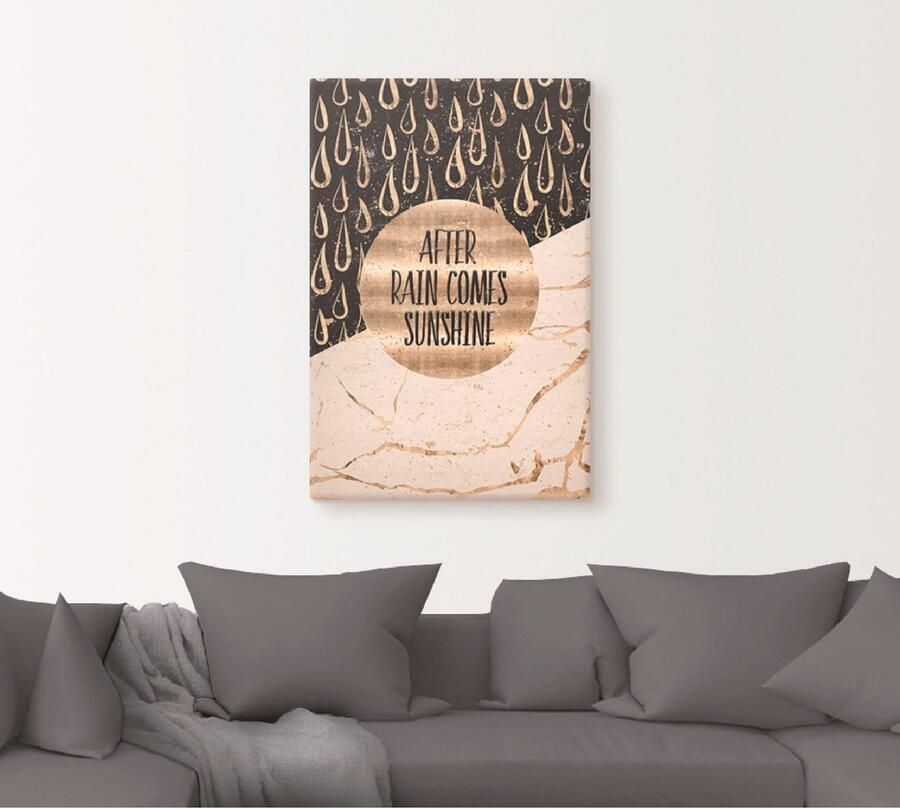Artland Artprint Na regen komt zonneschijn als artprint op linnen muursticker in verschillende maten - Foto 4